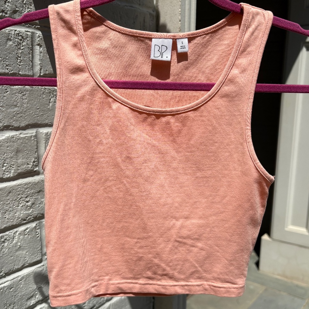 BP tank top cropped racerback coral pink Small
